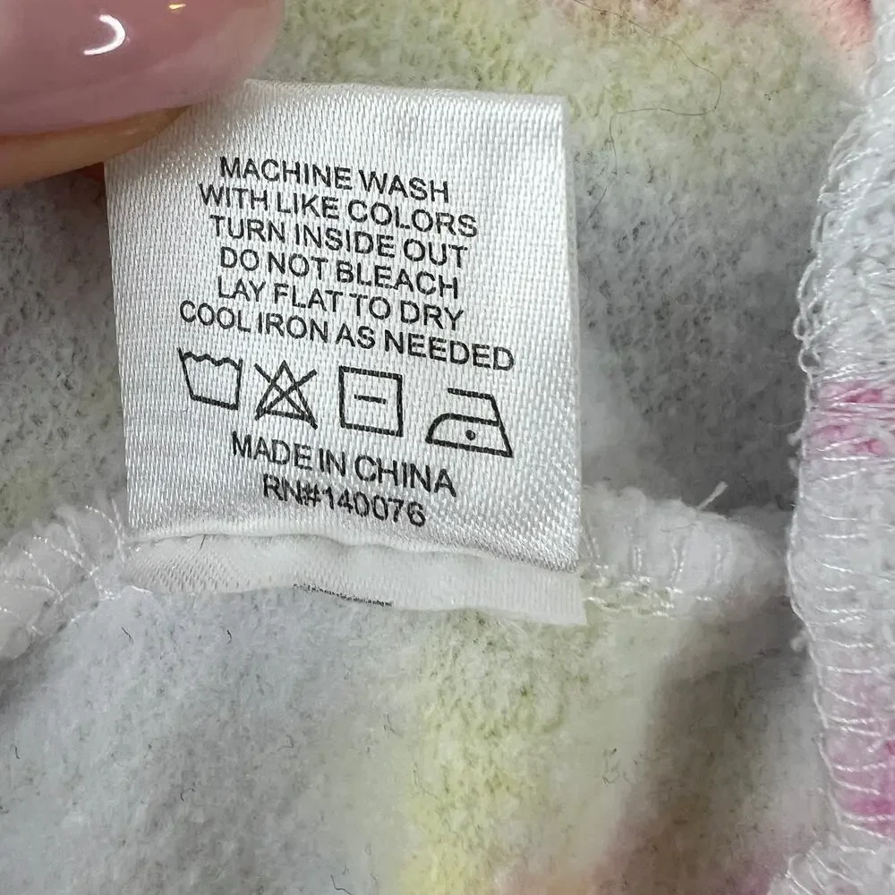 Generation Love Hoodie White Pink Cotton Drawstring Pocket Size X-Small XS - Picture 9 of 9